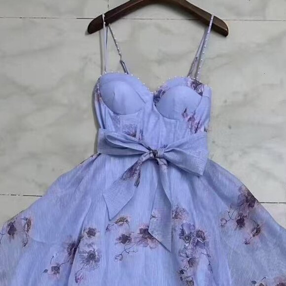 ZIMMERMAN Hypnotic floral linen and silk dress - Picture 2 of 3